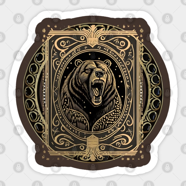 Grizzly Bear the golden wonder Sticker by Midcenturydave